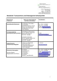 Steckbrief: Tumorzentren und Onkologische Schwerpunkte