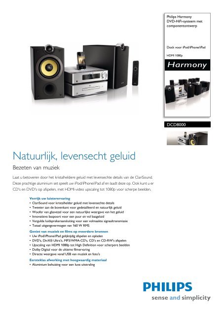 DCD8000/12 Philips DVD-HiFi-systeem met componentontwerp