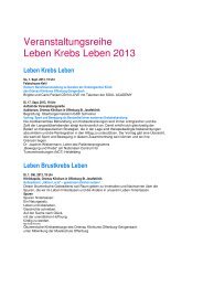 Veranstaltungsreihe Leben Krebs Leben 2013 - Krebsverband ...