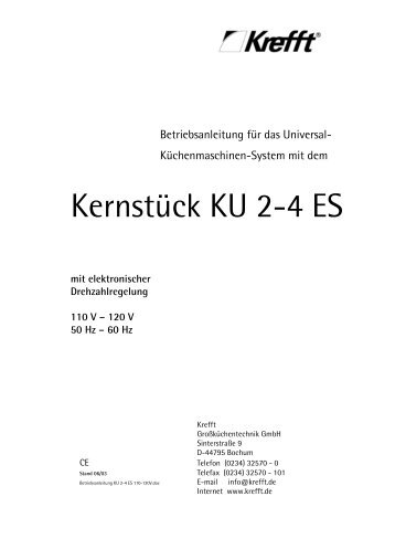 KernstÃ¼ck KU 2-4 ES - Krefft KÃ¼chenmaschinen