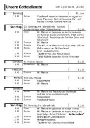 Unsere Gottesdienste - Katholisches Dekanat Pforzheim