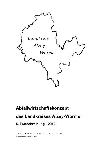 Abfallwirtschaftskonzept fÃ¼r den Landkreis Alzey-Worms