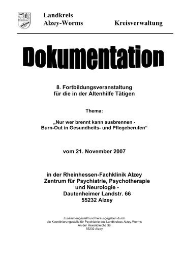 8. Fortbildungsveranstaltung vom 21.11.2007 - Landkreis Alzey ...