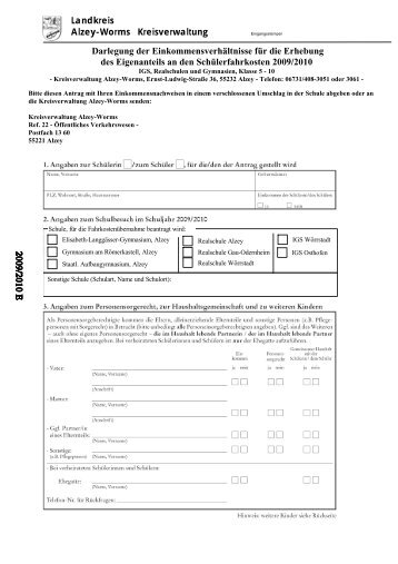 Landkreis Alzey-Worms Kreisverwaltung Darlegung der ...