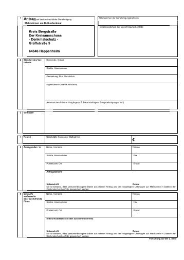 Formular anzeigen - Kreis BergstraÃe