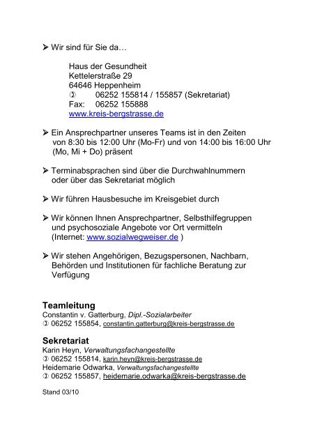 Info-Flyer Sozialpsychiatrischer ... - Kreis BergstraÃe
