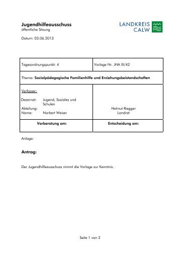 SozialpÃ¤dagogische Familienhilfe und ... - Landkreis Calw