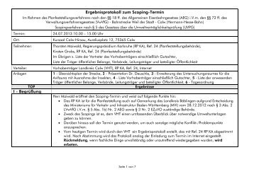 Ergebnisprotokoll zum Scoping-Termin I ... - Landkreis Calw
