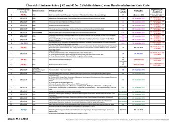 Linienverkehrskonzessionen Landkreis Calw