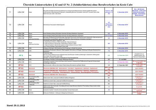 Linienverkehrskonzessionen Landkreis Calw