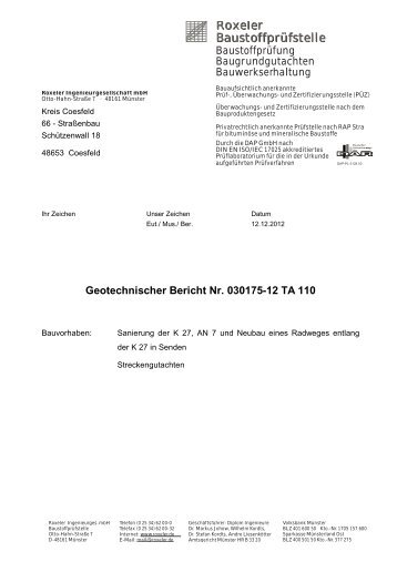 030175-12 TA 110 K 27 AN 7 Senden _Bericht - Kreis Coesfeld