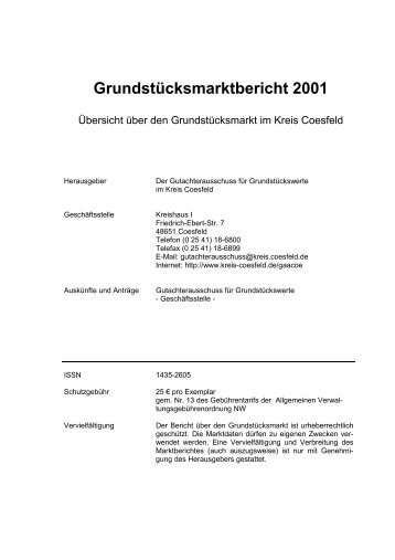 GrundstÃ¼cksmarktbericht 2001 - Kreis Coesfeld