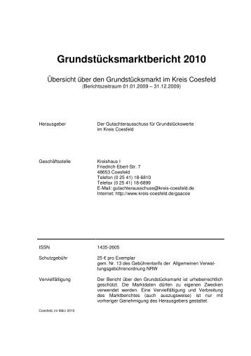 GrundstÃ¼cksmarktbericht 2010 - Kreis Coesfeld