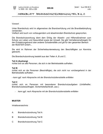 merkblatt brandschutzordnung teil b u. c - Landkreis Eichsfeld