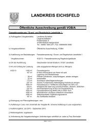 LANDKREIS EICHSFELD Ãffentliche Ausschreibung gemÃ¤Ã VOB/A