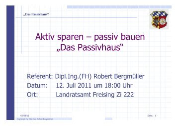 Das Passivhaus - Landratsamt Freising