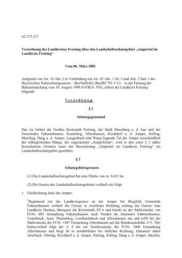 Verordnung des Landkreises Freising - Landratsamt Freising