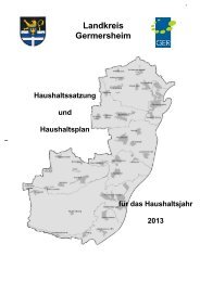 Haushaltsplan 2013 - Landkreis Germersheim