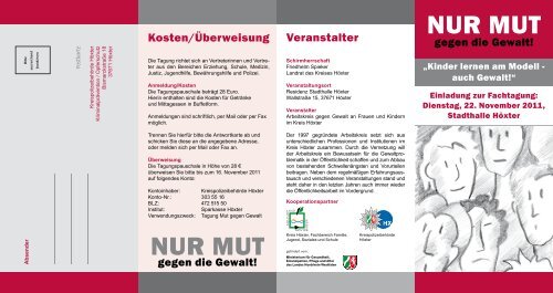 Flyer Fachtagung - Kreis Höxter