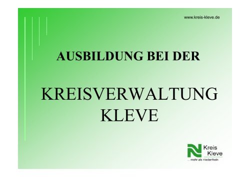 Ausbildung bei der Kreisverwaltung Kleve - Kreis Kleve