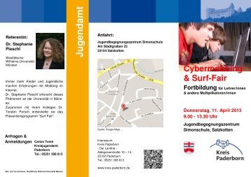 Flyer Cybermobbing - Kreis Paderborn