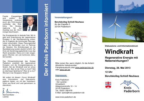 Veranstaltungs-Flyer - Paderborner Land 100% erneuerbar