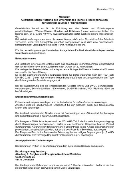 Merkblatt und Antragsinformationen zu Wärmepumpen - Kreis ...