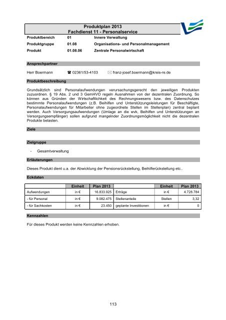 Vorbericht / Anlagen - Kreis Recklinghausen