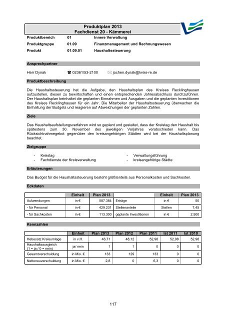 Vorbericht / Anlagen - Kreis Recklinghausen