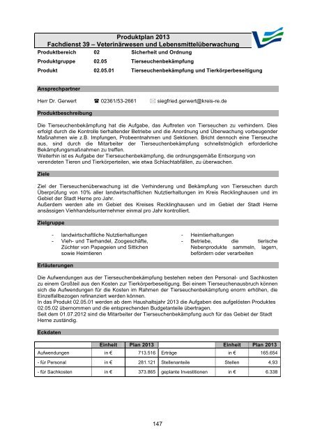 Vorbericht / Anlagen - Kreis Recklinghausen