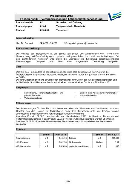 Vorbericht / Anlagen - Kreis Recklinghausen