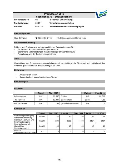 Vorbericht / Anlagen - Kreis Recklinghausen