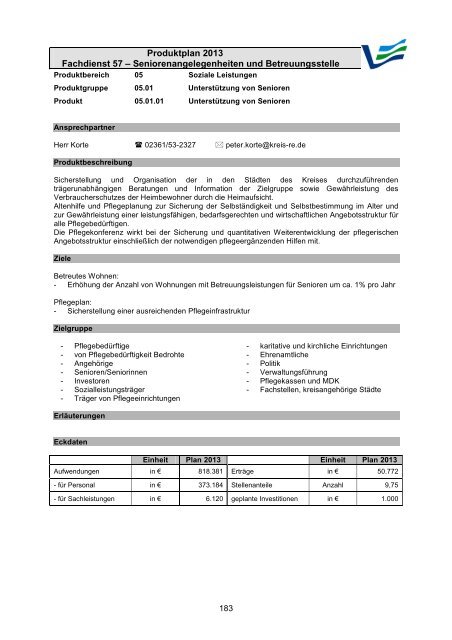 Vorbericht / Anlagen - Kreis Recklinghausen