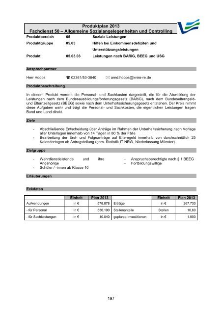 Vorbericht / Anlagen - Kreis Recklinghausen