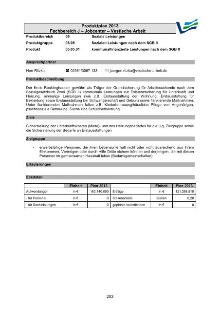 Vorbericht / Anlagen - Kreis Recklinghausen