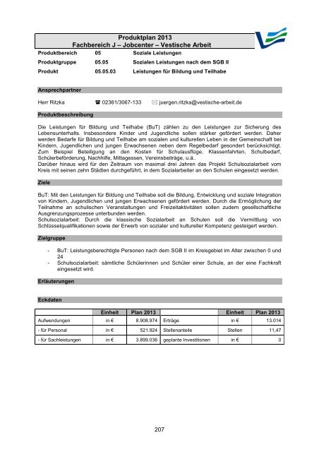 Vorbericht / Anlagen - Kreis Recklinghausen