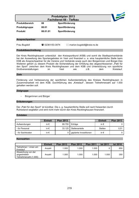 Vorbericht / Anlagen - Kreis Recklinghausen