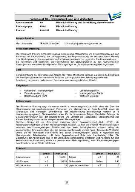 Vorbericht / Anlagen - Kreis Recklinghausen