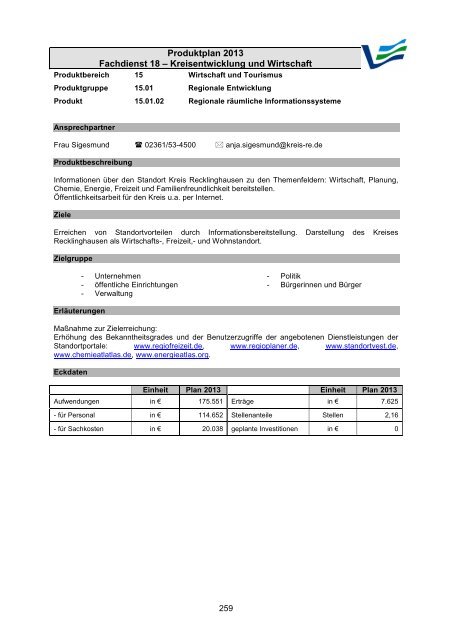 Vorbericht / Anlagen - Kreis Recklinghausen