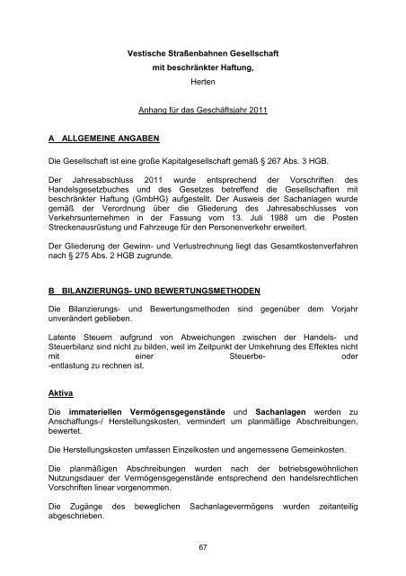 Vorbericht / Anlagen - Kreis Recklinghausen