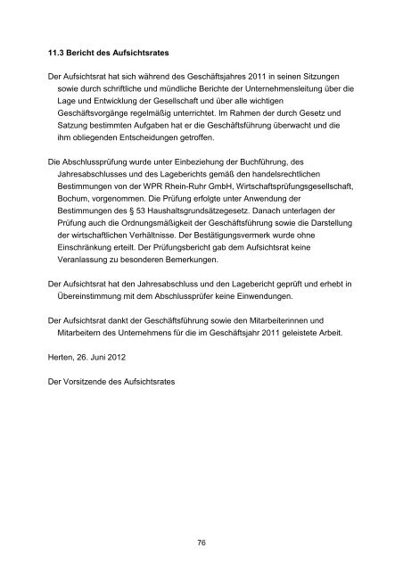 Vorbericht / Anlagen - Kreis Recklinghausen