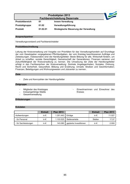 Vorbericht / Anlagen - Kreis Recklinghausen