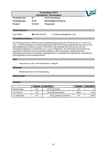 Vorbericht / Anlagen - Kreis Recklinghausen