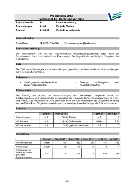 Vorbericht / Anlagen - Kreis Recklinghausen