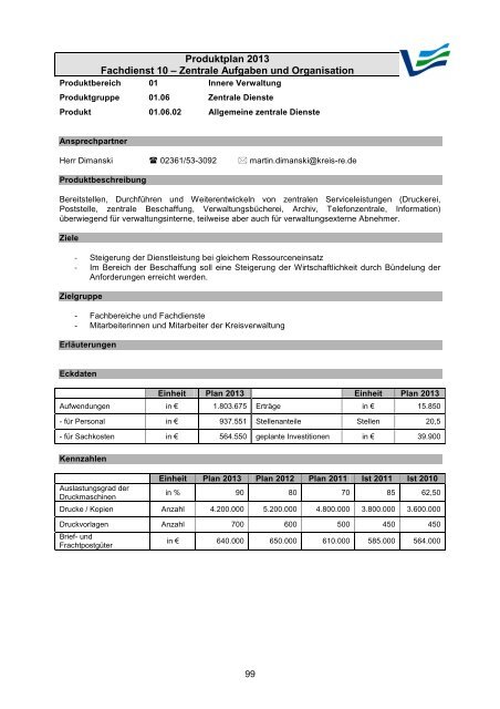 Vorbericht / Anlagen - Kreis Recklinghausen