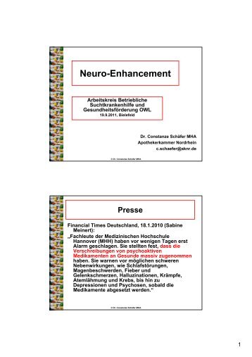 Grenzen des Neuro- Enhancements - AK Sucht OWL