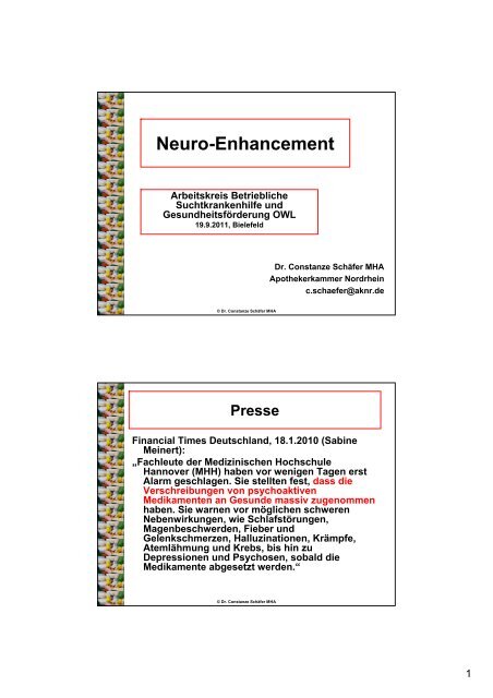 Grenzen des Neuro- Enhancements - AK Sucht OWL