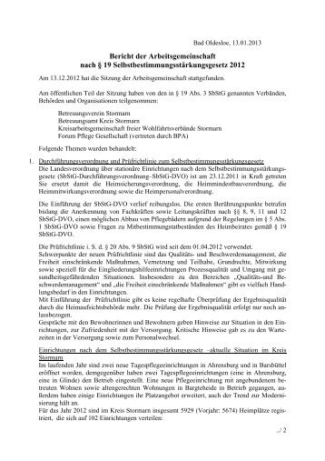Bericht der Arbeitsgemeinschaft nach § 19 ... - Kreis Stormarn
