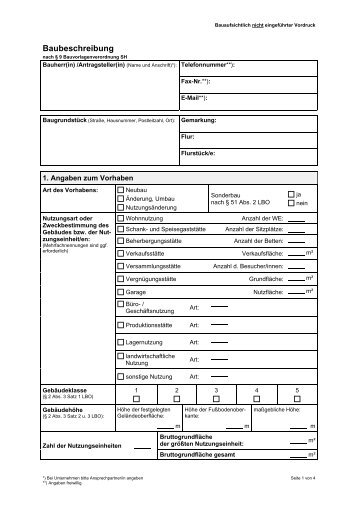 Baubeschreibung nach § 9 Abs. 1 ... - Kreis Stormarn
