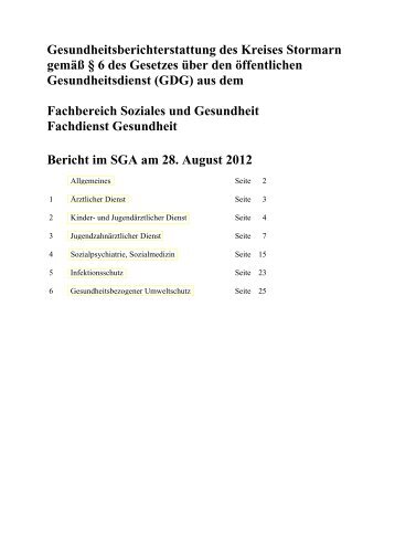 Gesundheitsbericht 2012 - Kreis Stormarn